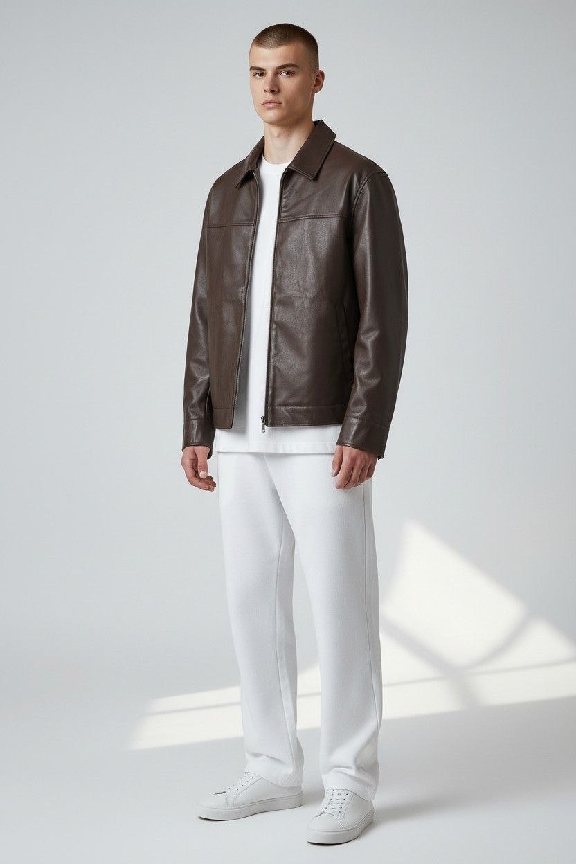 Giacca Crop eco pelle