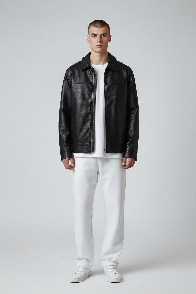 Giacca Crop eco pelle