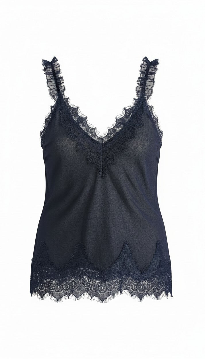Top Lino con pizzo