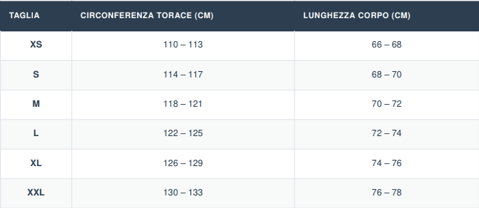 Guida alle taglie Canotta oversize