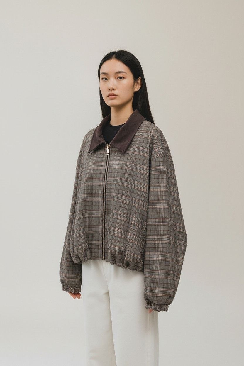 Giacca bomber fantasia scozzese