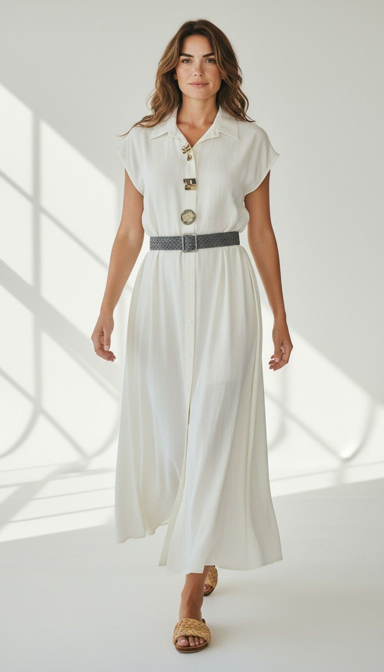 Vestito con cinta integrata e spille (rimovibili)