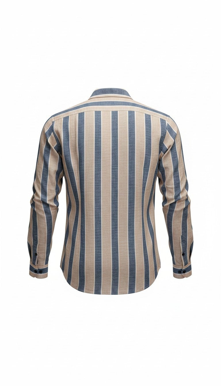 Camicia Lino a righe verticali