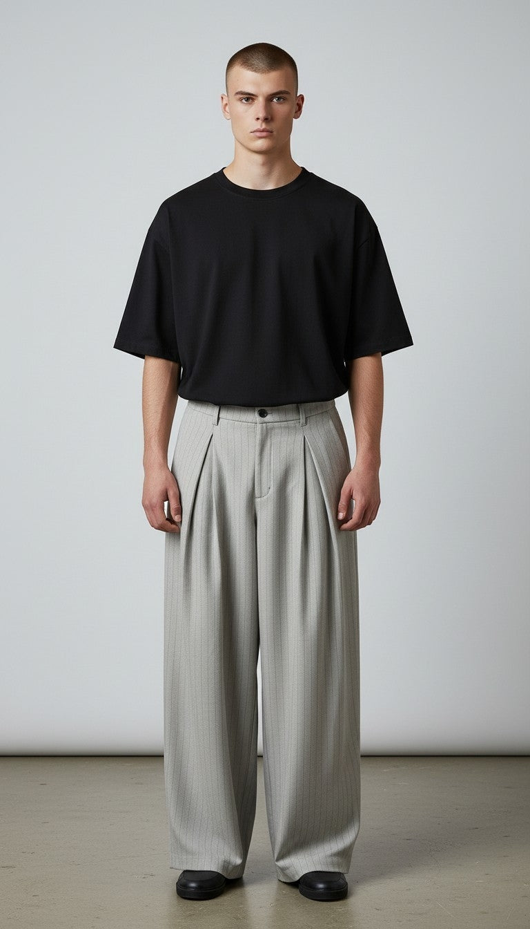 Pantalone Baggy gessato