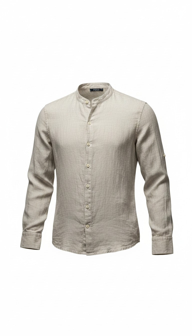 Camicia lino colletto coreana