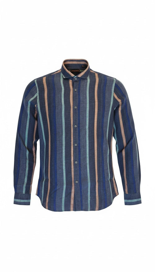 Camicia Lino a righe verticali